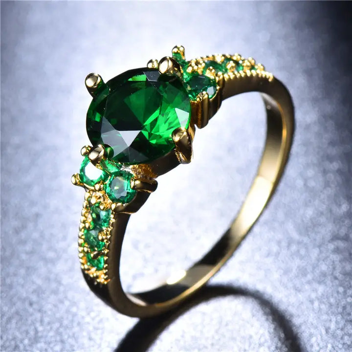 Golden Gemstone Ring