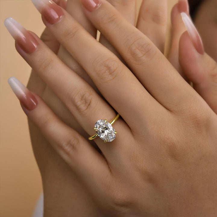 Elegant Oval Crystal Promise Ring
